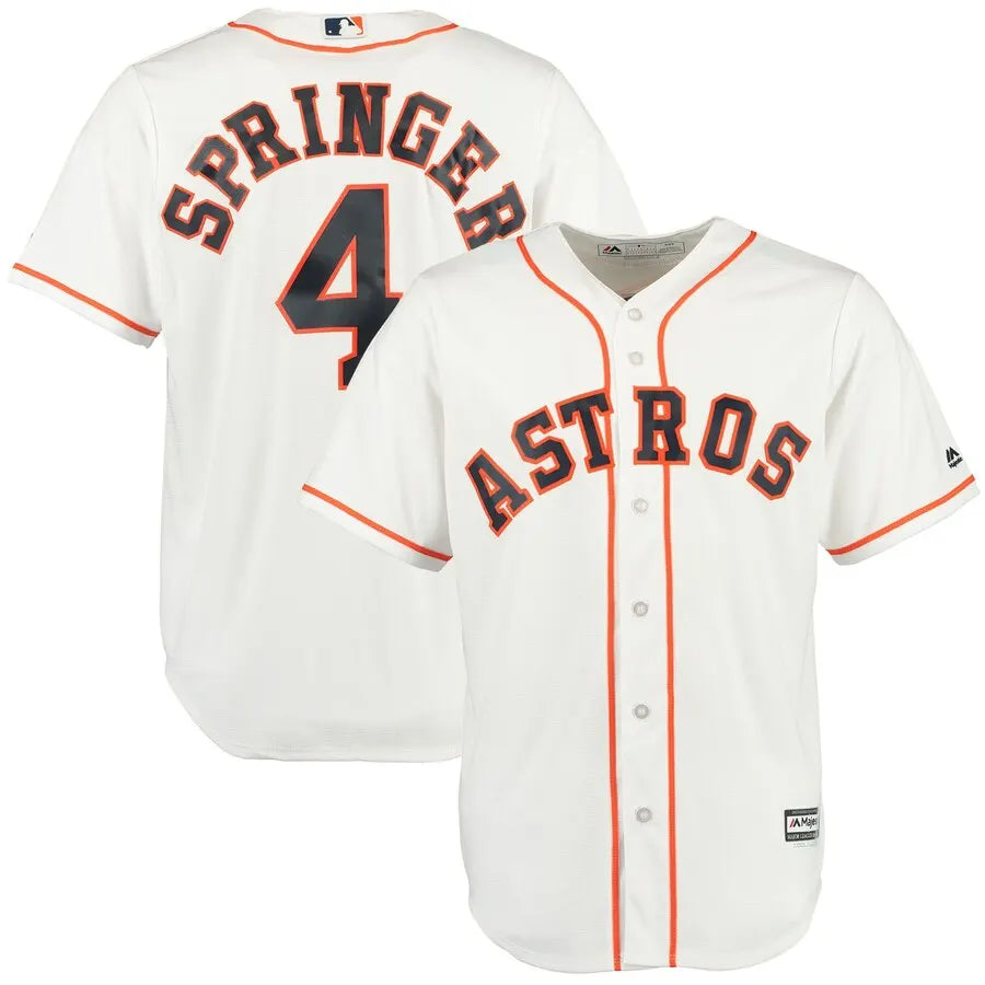 Astros Springer #4 White Jersey