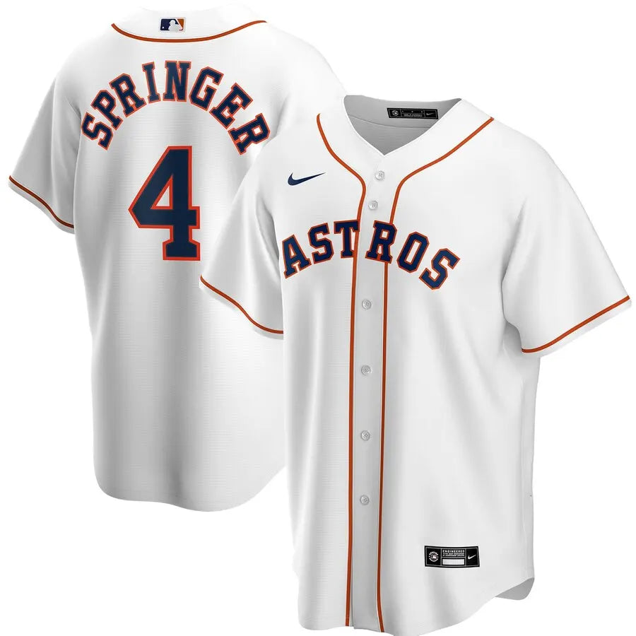 Springer Astros #4 White Jersey
