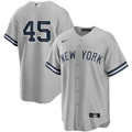 Yankees Gray Road Jersey #45