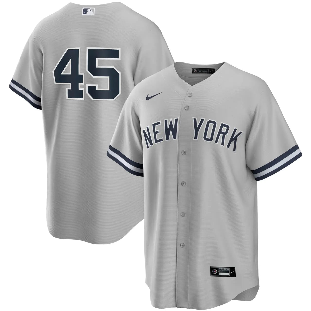 Yankees Gray Road Jersey #45