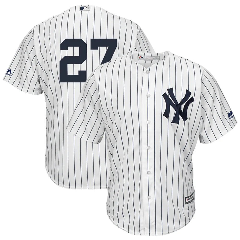 majestic Yankees #27 Pinstripe Jersey