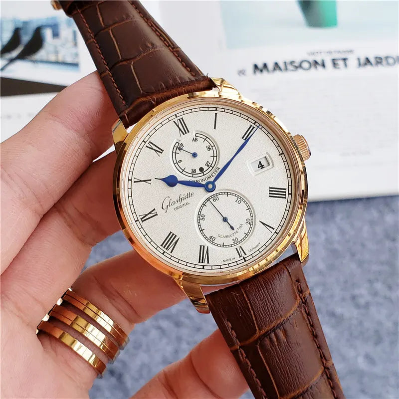 Glashütte Gold Brown Leather - Hình 3