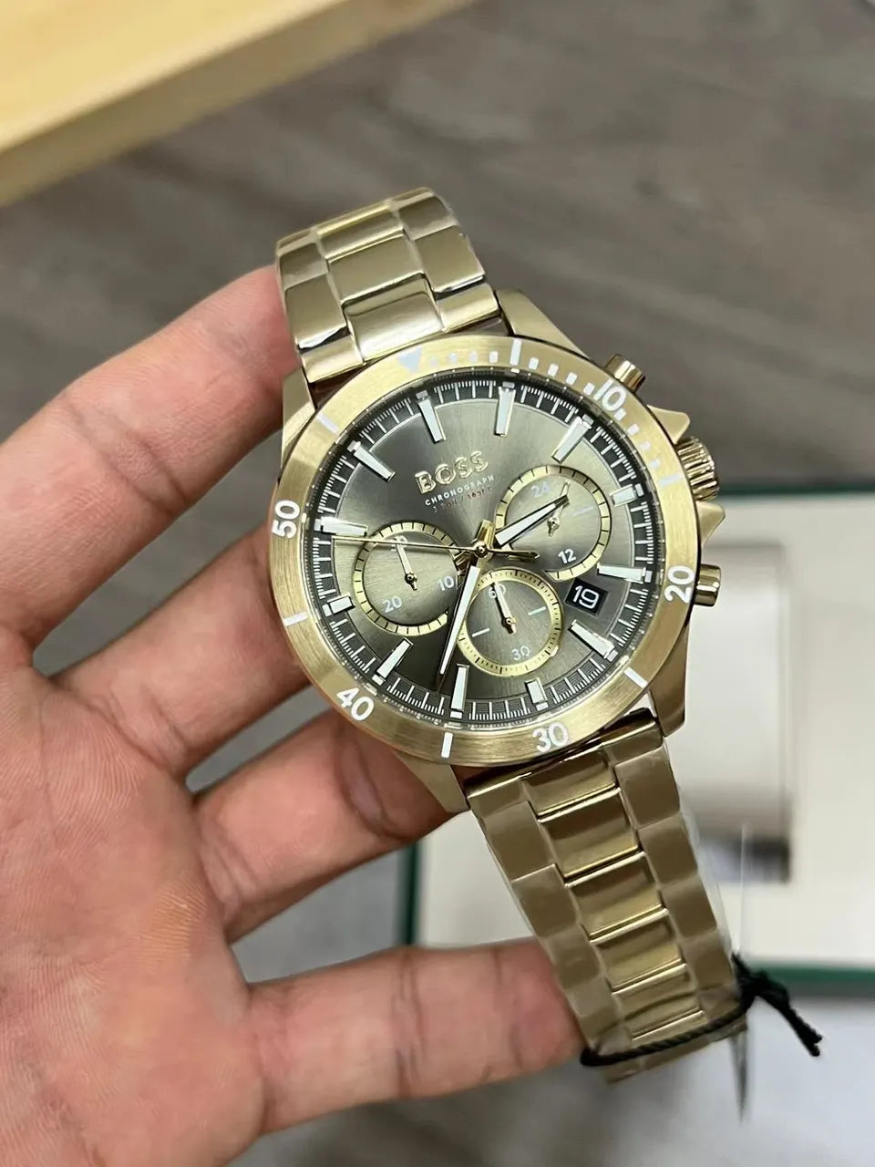 BOSS Gold Chronograph Watch - Hình 3