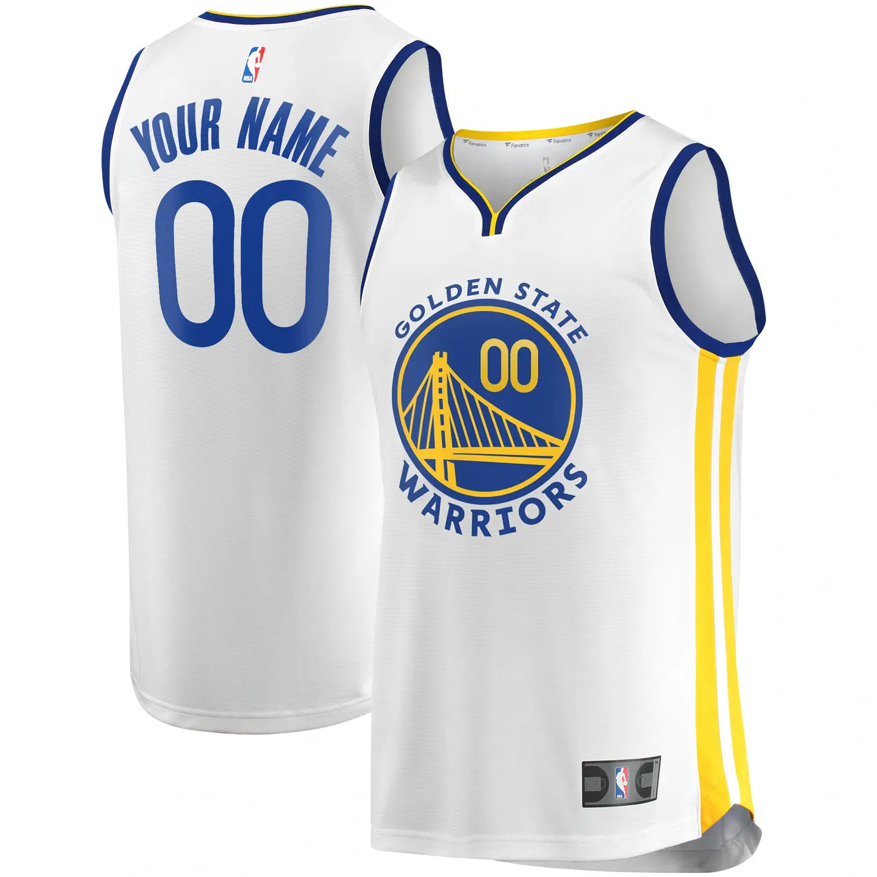 association Fanatics Warriors White Custom Jersey