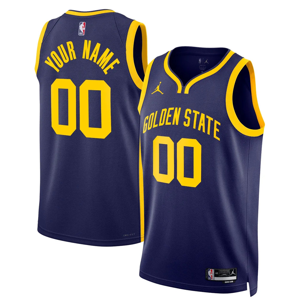 golden Warriors Navy Custom Jersey