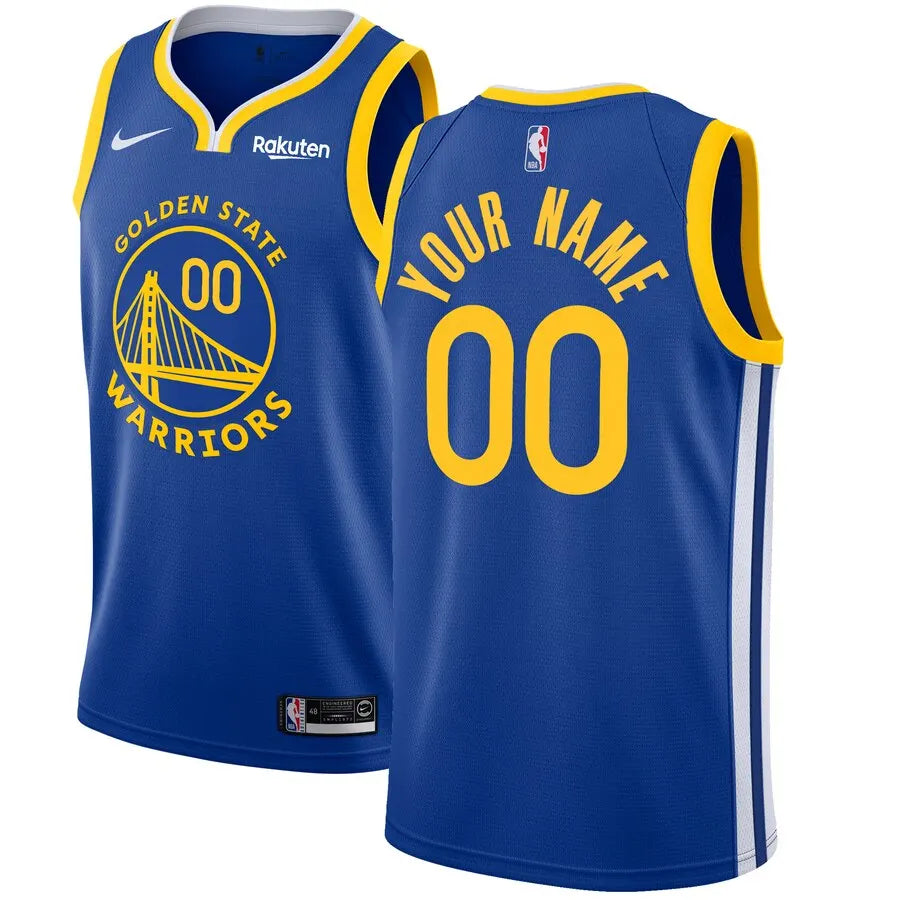 nike personalize Warriors Blue Custom Jersey