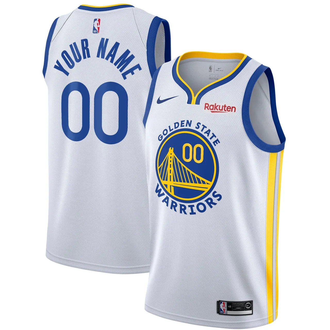 nike association Warriors White Custom Jersey - Hình 2