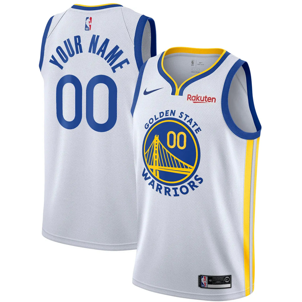nike association Warriors White Custom Jersey