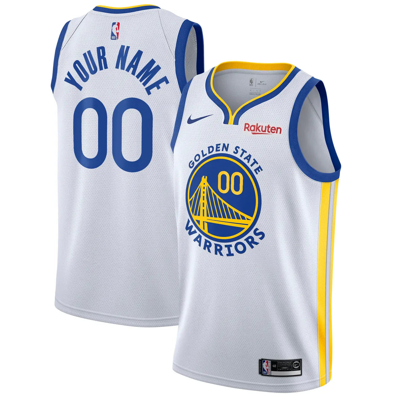 nike association Warriors White Custom Jersey