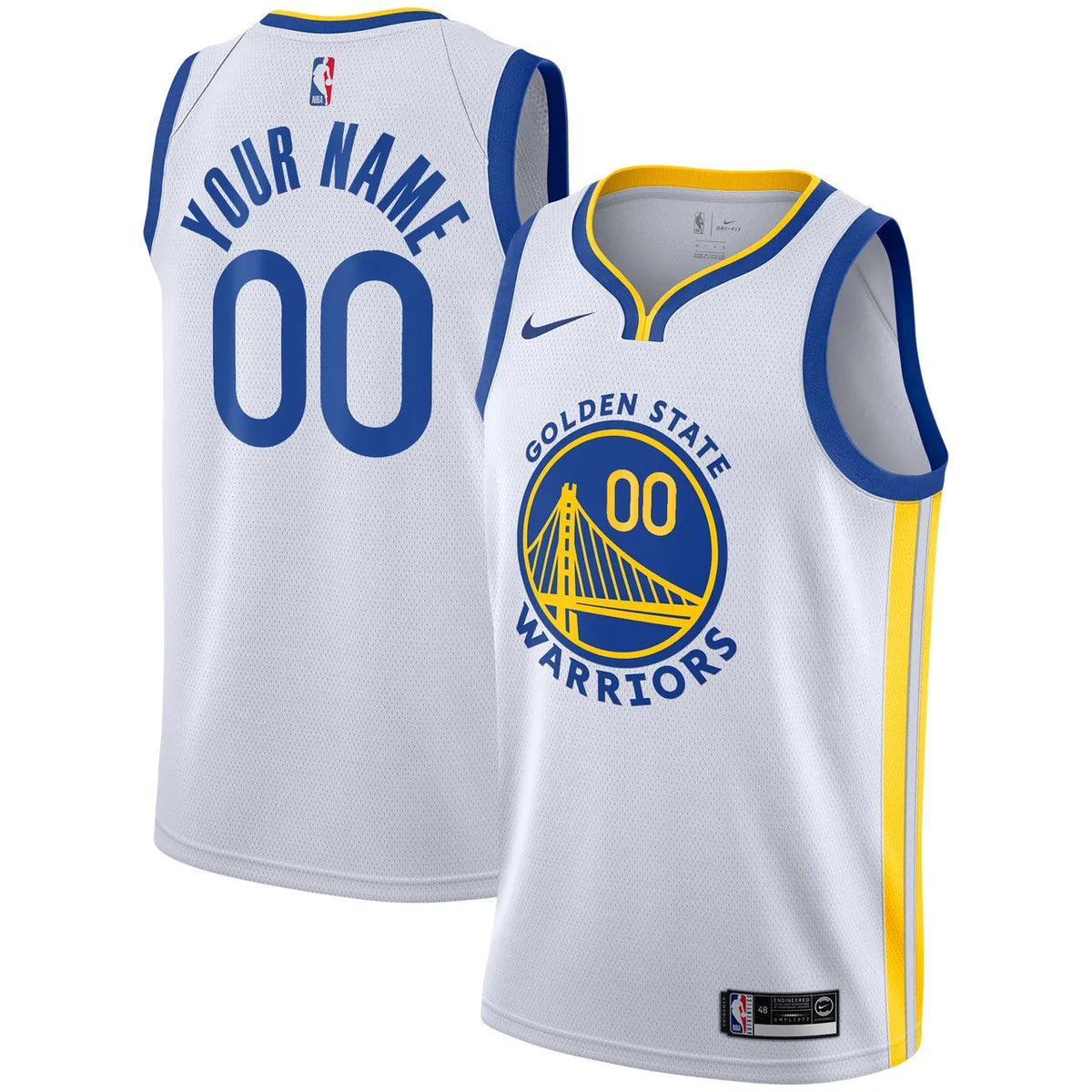 nike Warriors Custom White Jersey