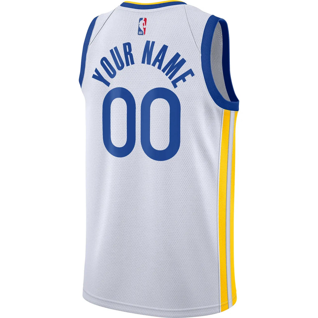 nike Warriors Custom White Jersey - Hình 3