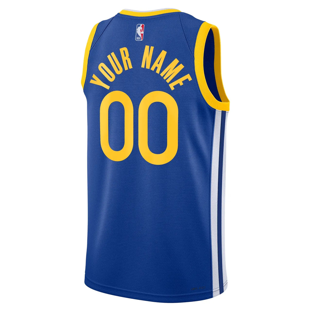 nike Warriors Custom Blue Jersey - Hình 3