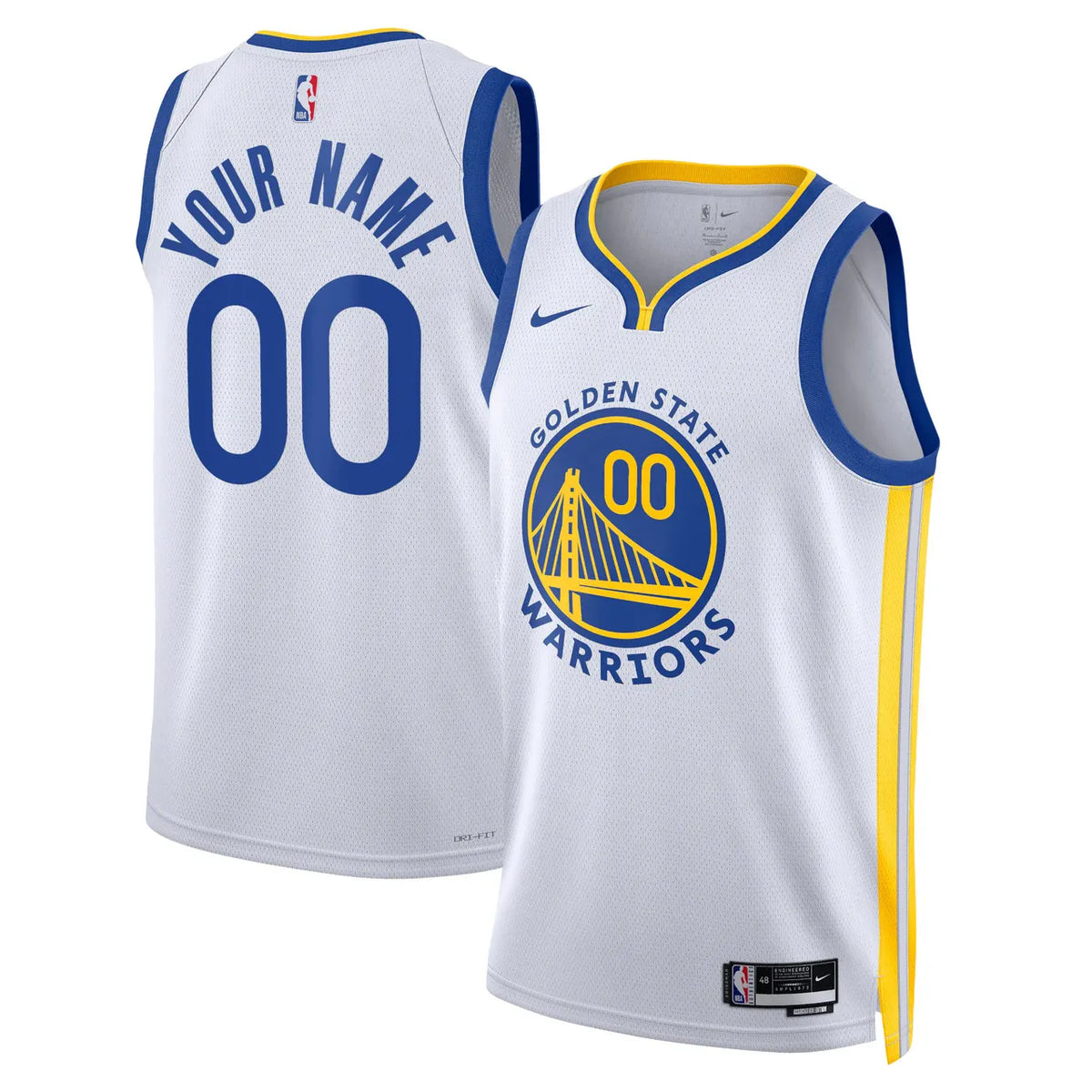 Warriors Custom White Jersey