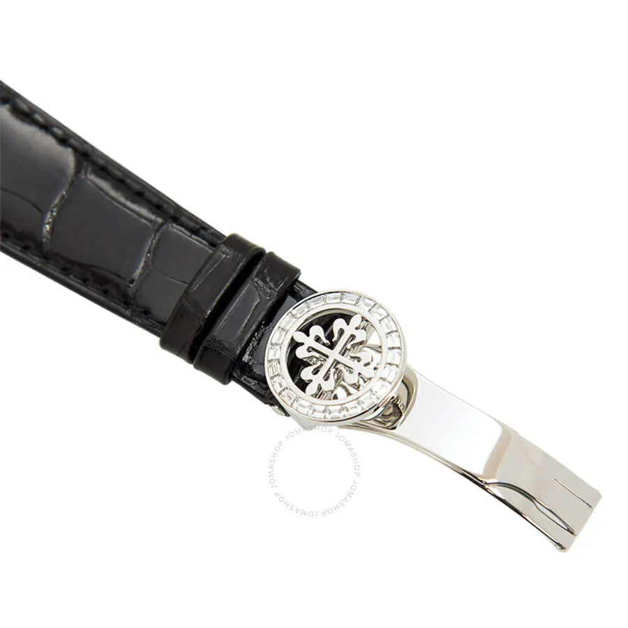 Patek Philippe Diamond Bezel Black Leather - Hình 5