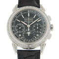 Patek Philippe Diamond Bezel Black Leather