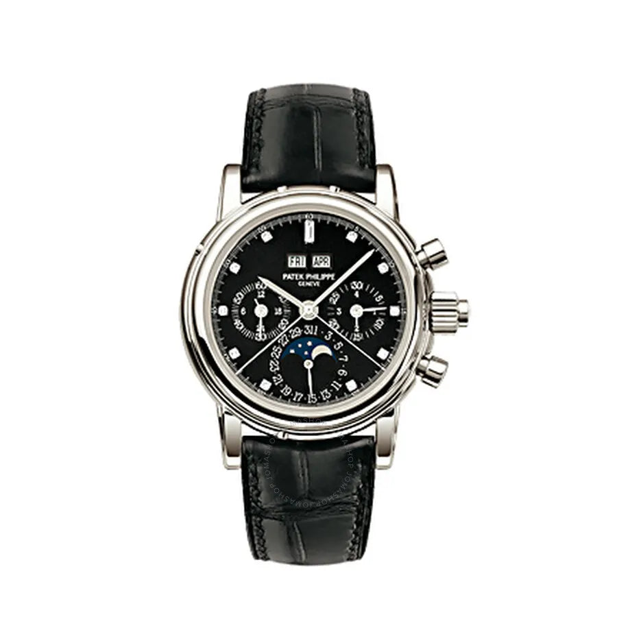 Patek Philippe Black Dial Leather – Complications Men’s Watch