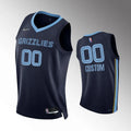 Grizzlies Navy Custom Jersey nike personalized