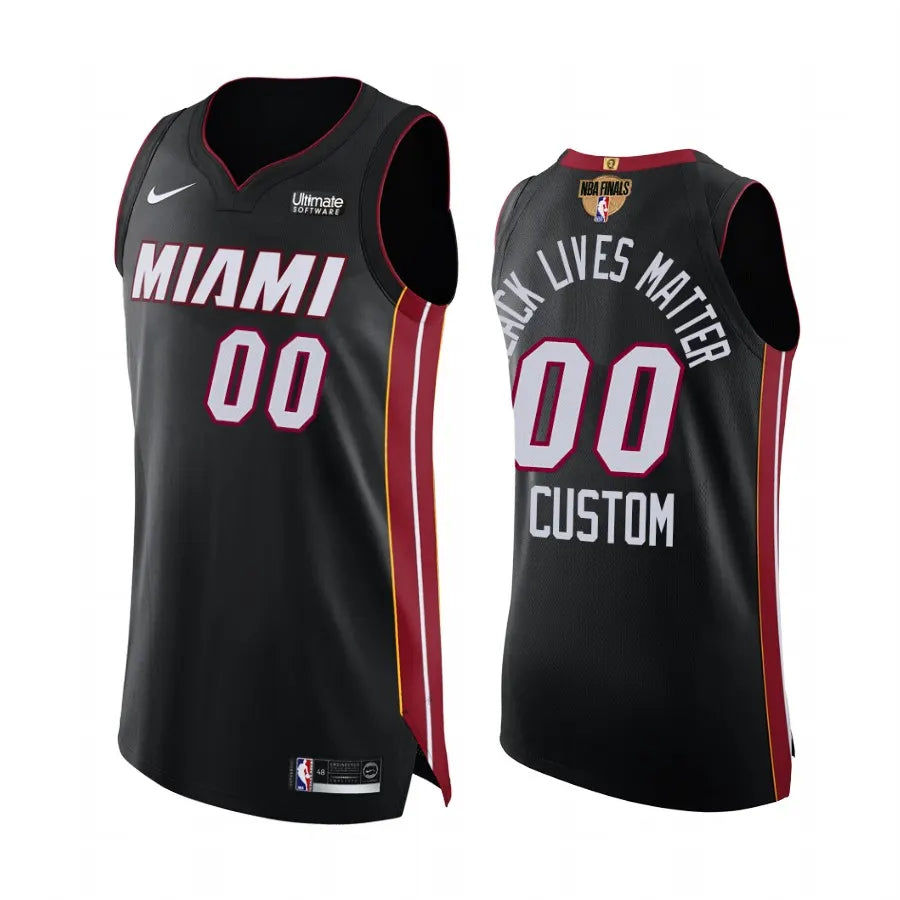 nike Custom Miami Heat Black Jersey