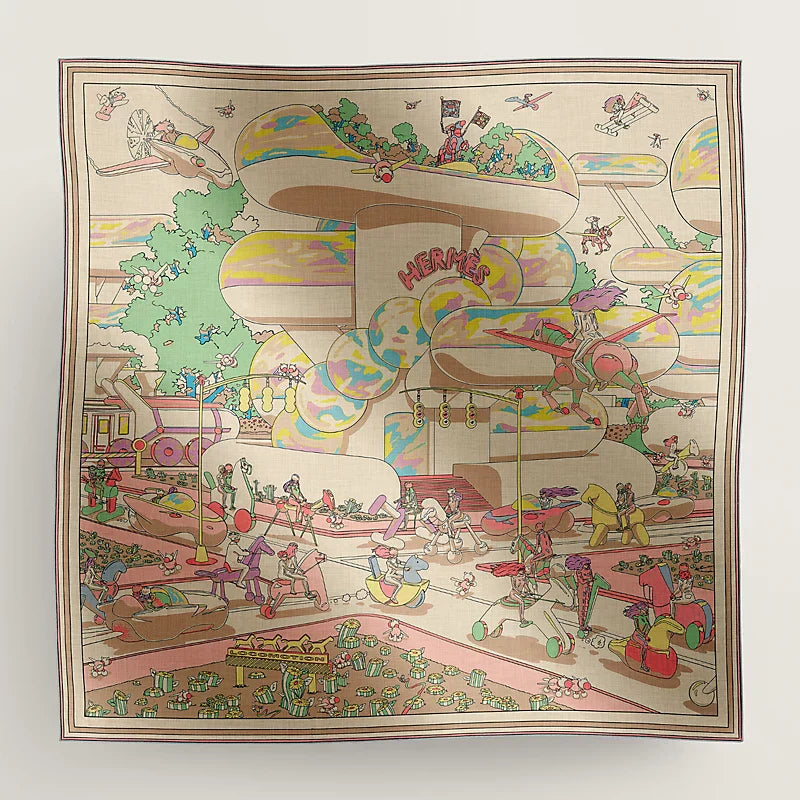HERMES LOCOMOTION SHAWL 135 CM COLORFUL 385393