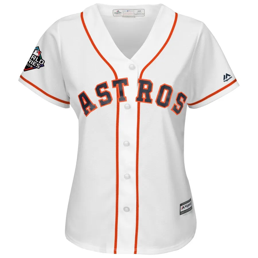 Astros Women's White Pinstripe Jersey - Hình 2