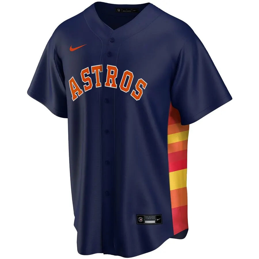 nike houston Astros Navy Alternate Jersey - Hình 2