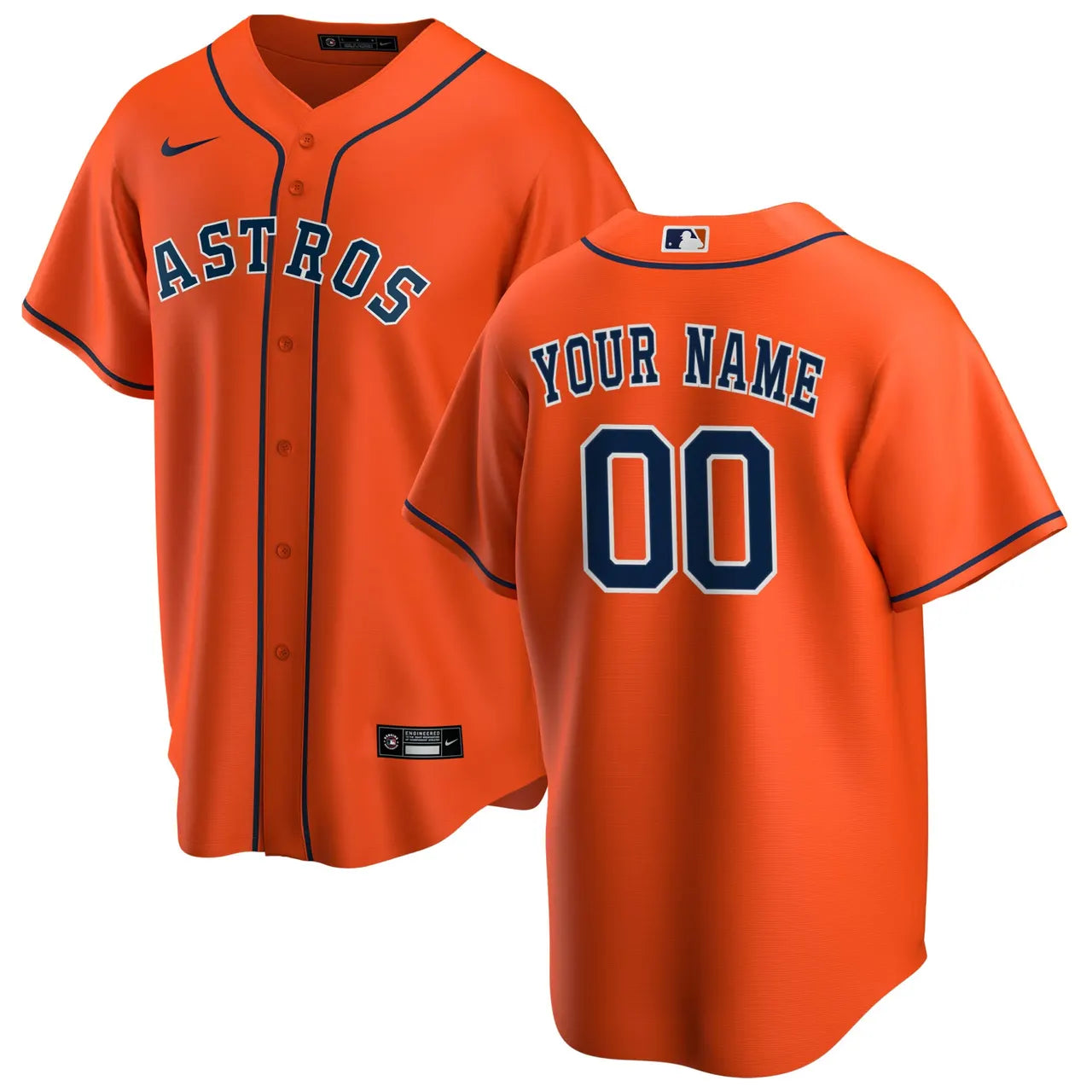 Orange Astros Custom Jersey
