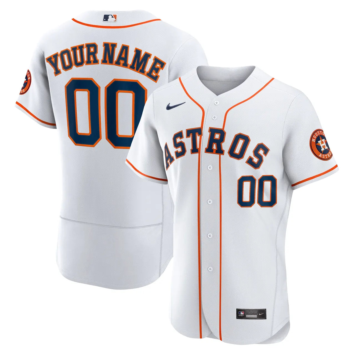 nike personalize Astros White Custom Jersey