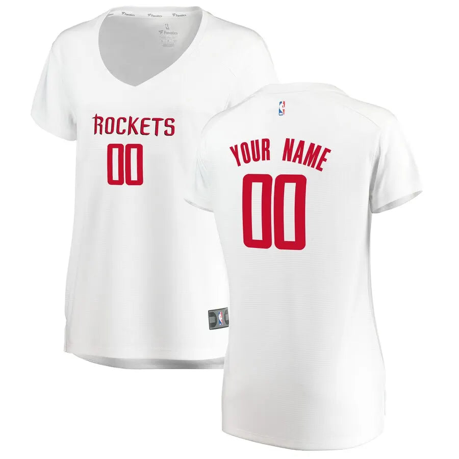 Rockets White Custom Women's Jersey