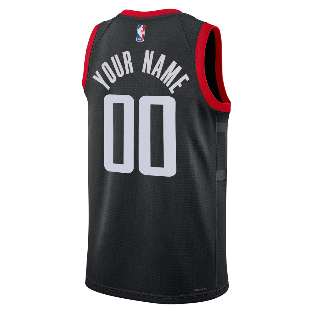 houston Jordan Rockets Black Custom Jersey - Hình 3