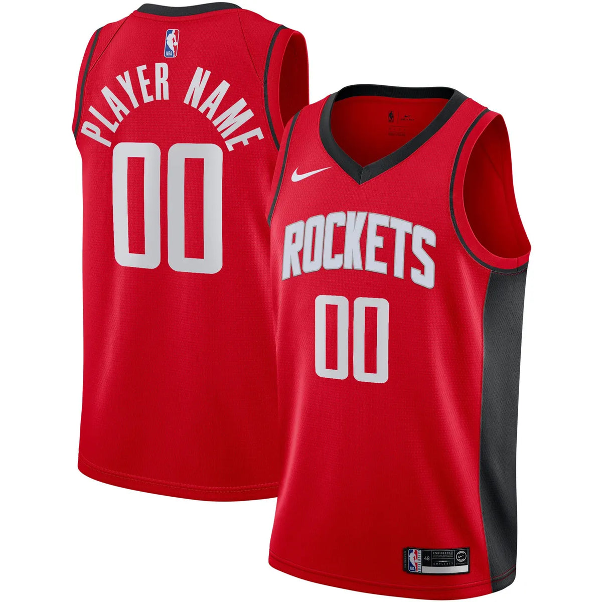 nike Rockets Red Custom Number Jersey