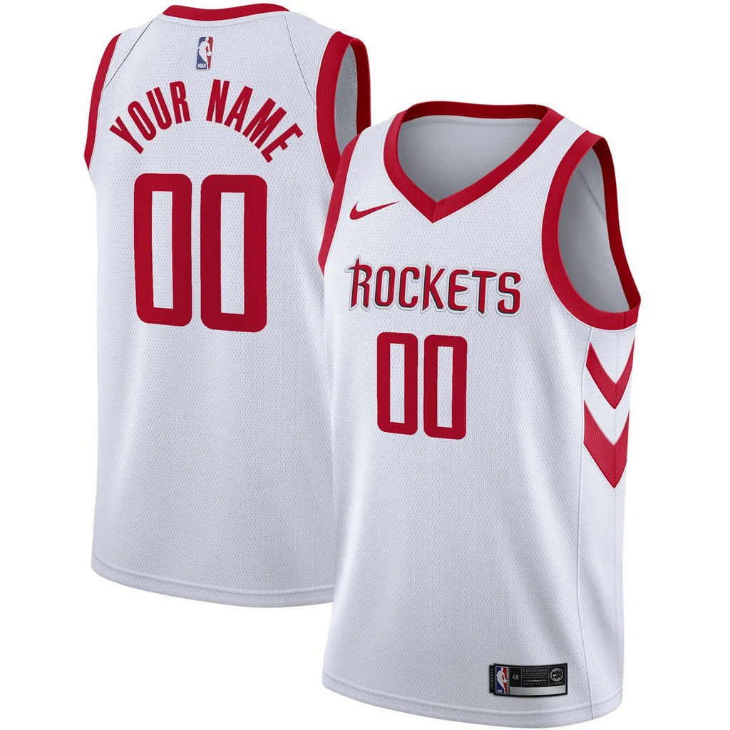 nike association Rockets White Custom Jersey - Hình 2