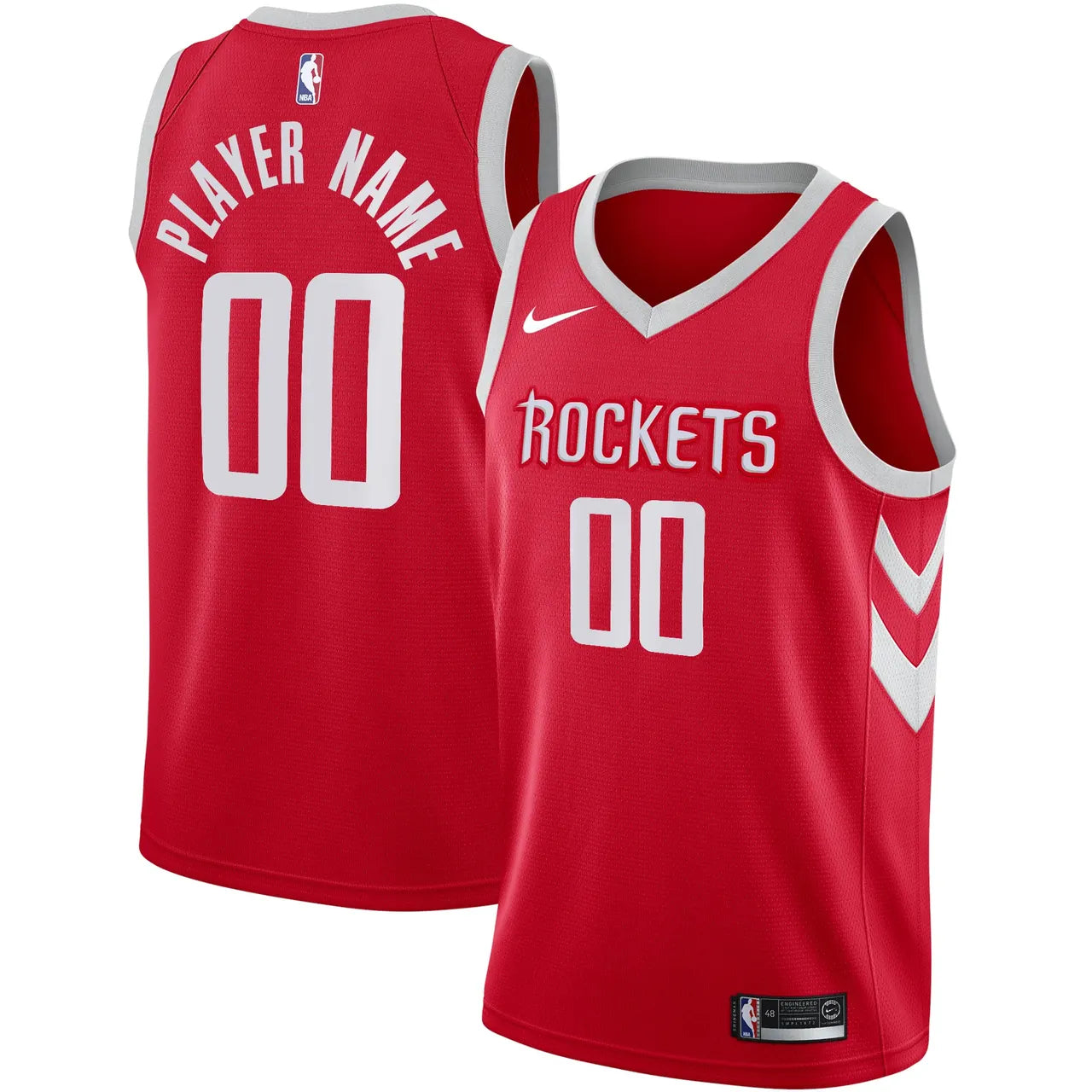 Rockets Red Custom Number Jersey