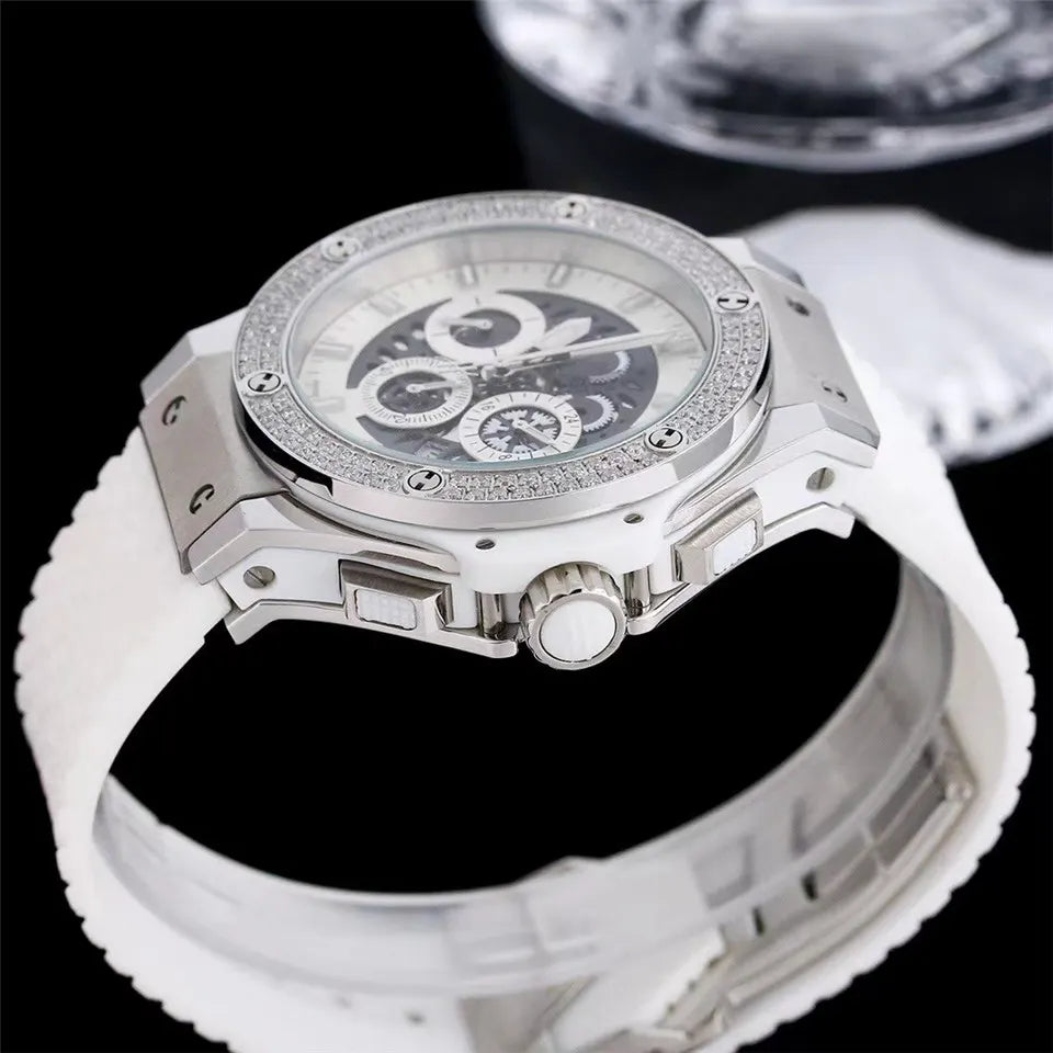 Hublot Skeleton Diamond White - Hình 3