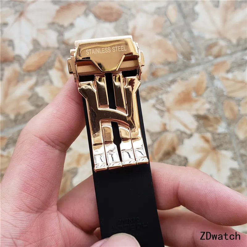 big Hublot Rose Gold Black - Hình 7