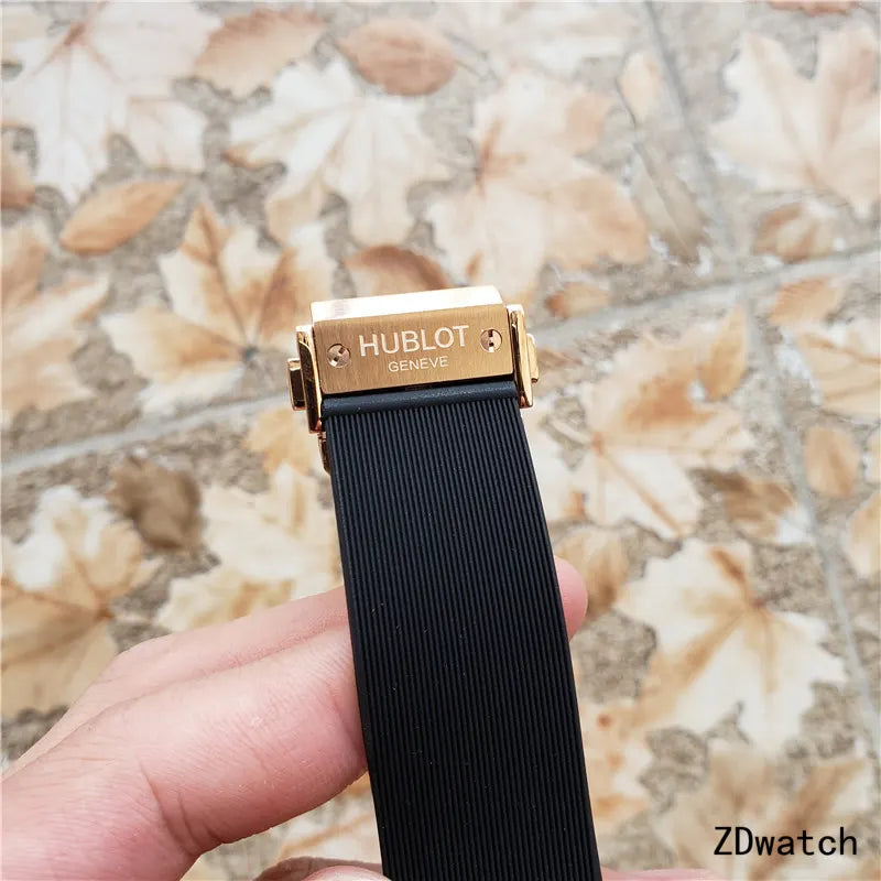 big Hublot Rose Gold Black - Hình 6