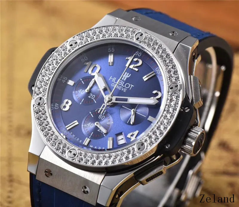 Hublot Blue Chronograph Diamond