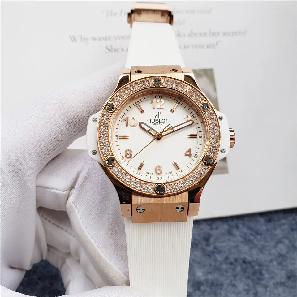 diamond Hublot Rose Gold White - Hình 8