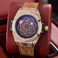 Hublot Diamond Tan Leather