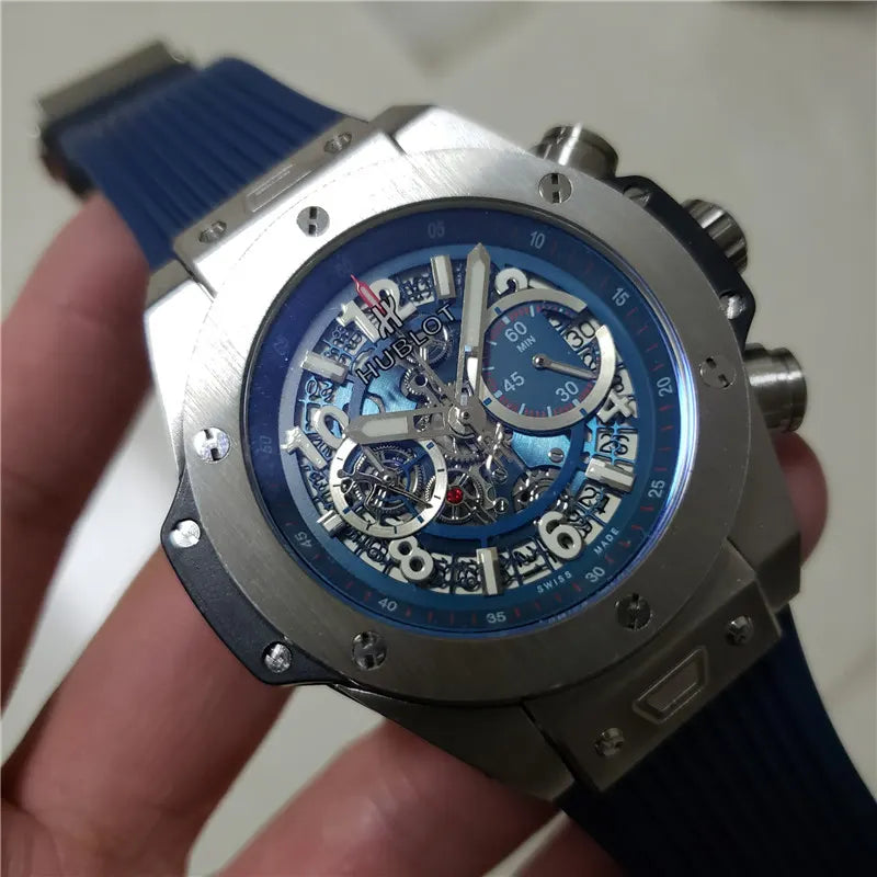 titanium Hublot Blue Skeleton - Hình 3