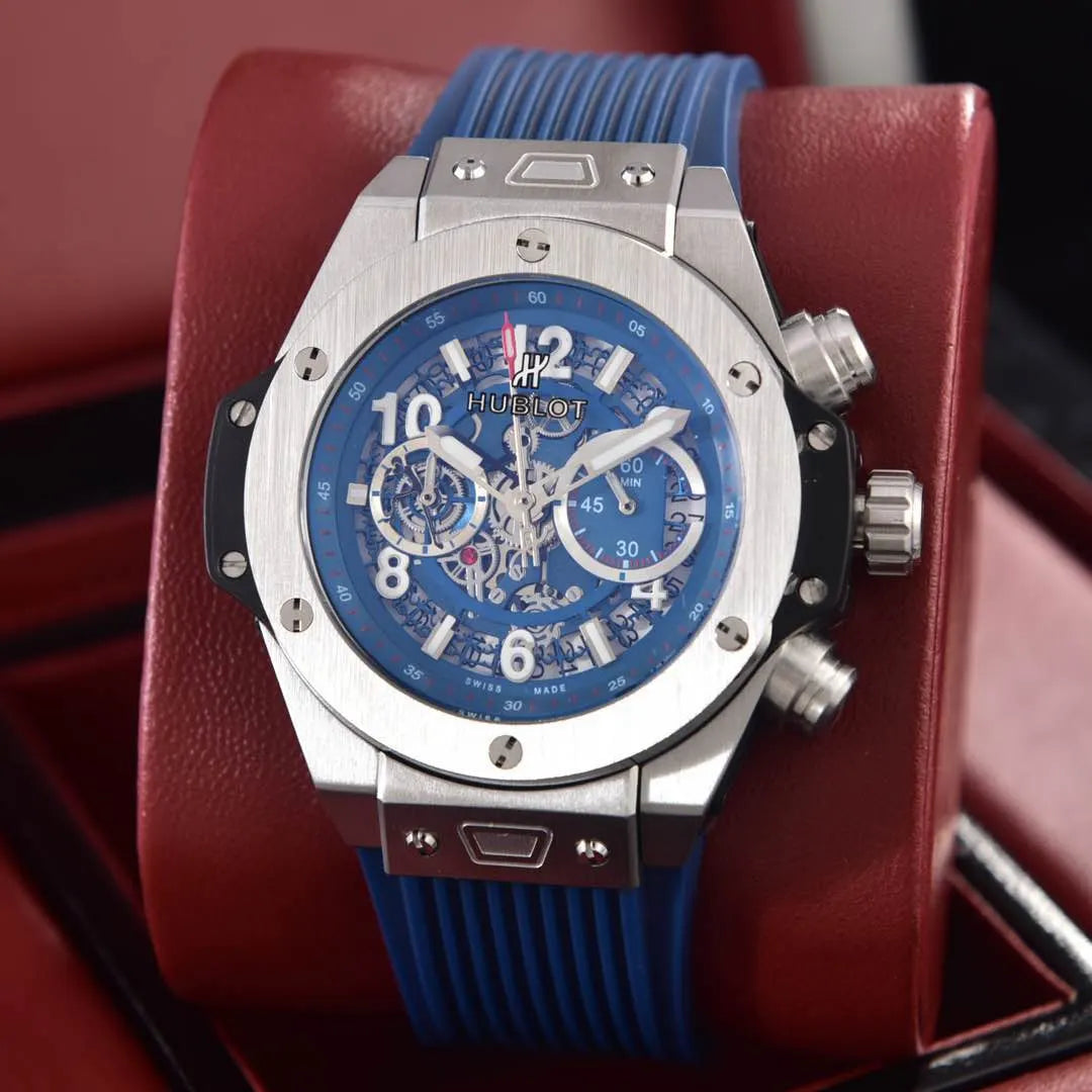 titanium Hublot Blue Skeleton