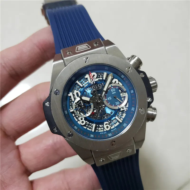 titanium Hublot Blue Skeleton - Hình 5