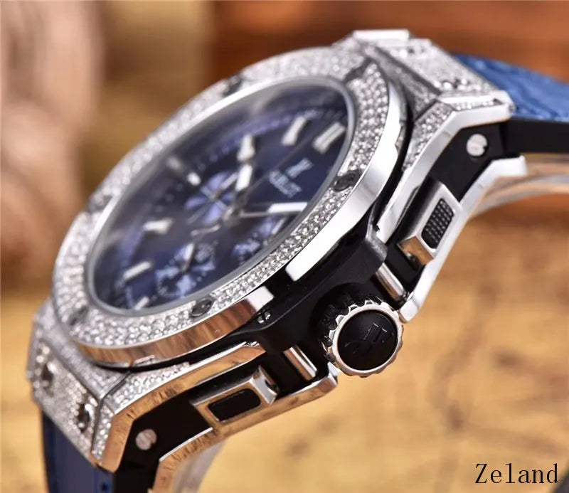 Hublot Blue Diamond Chronograph - Hình 2