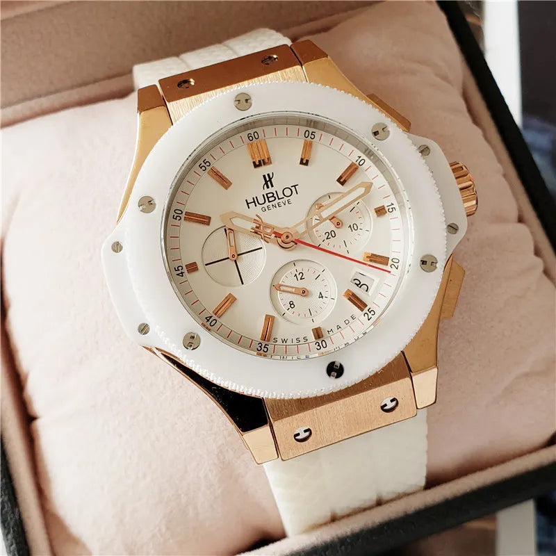 Hublot White Ceramic Gold
