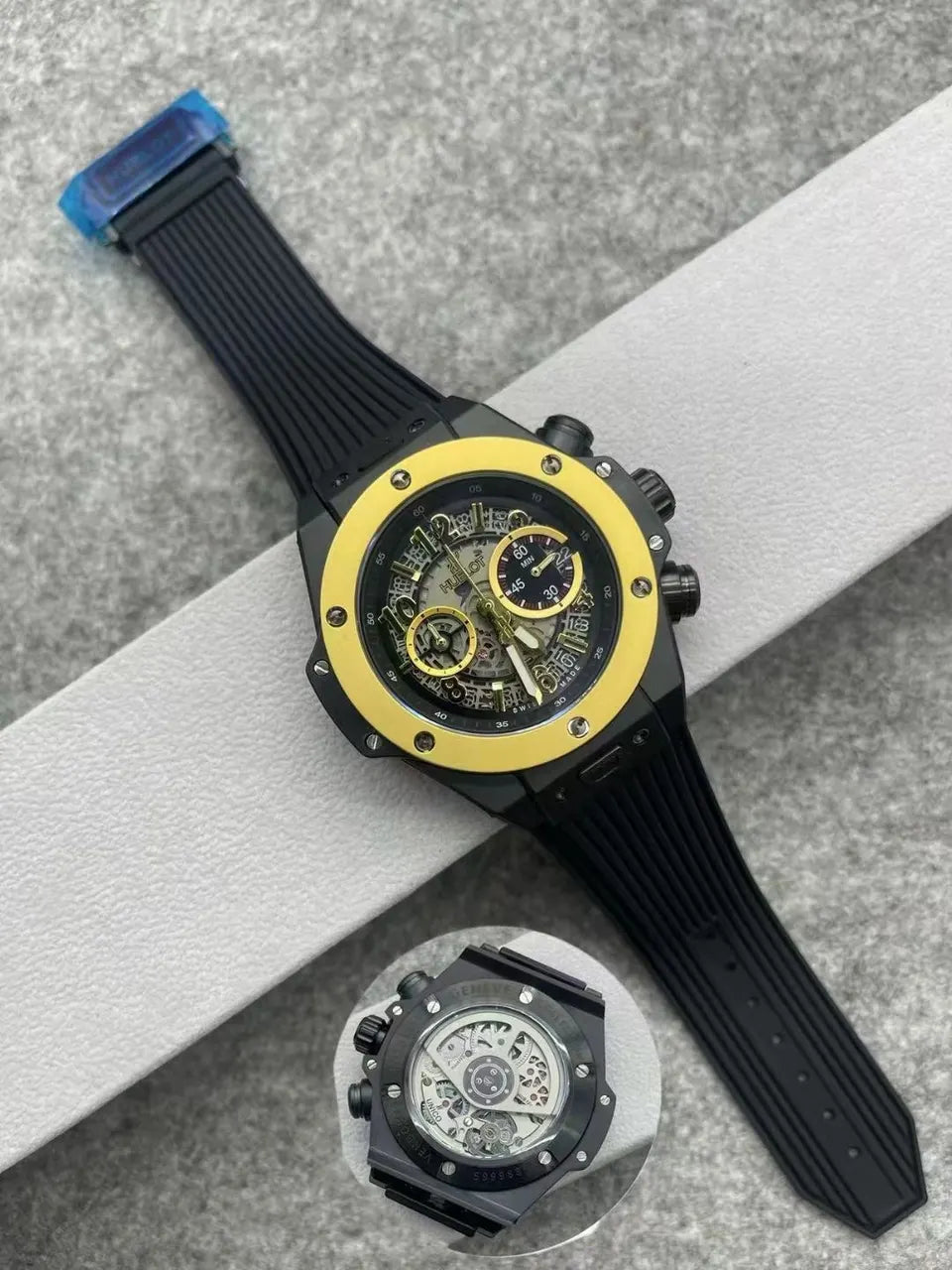 open Hublot Gold Black Rubber - Hình 2