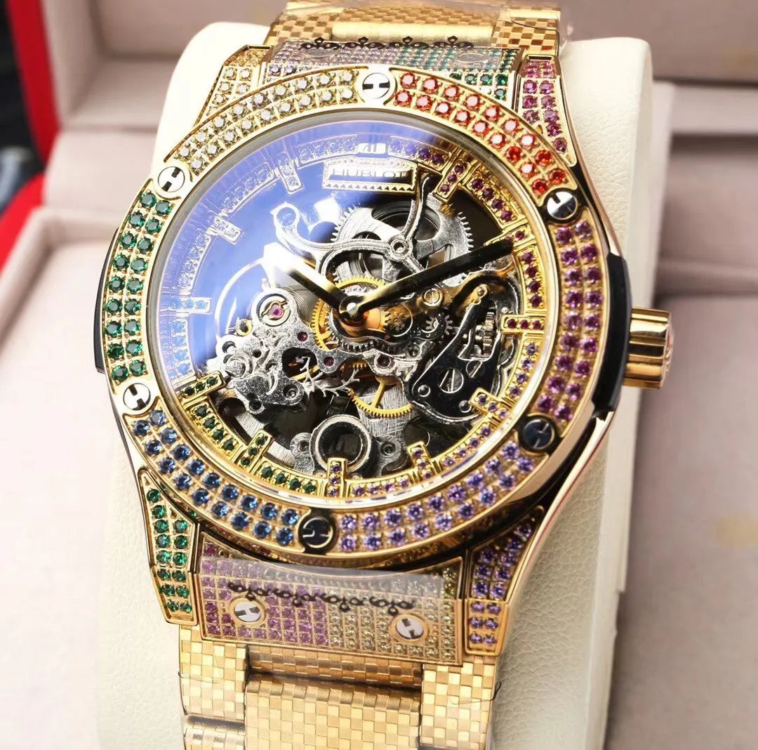 Hublot Rainbow Diamond Gold - Hình 2