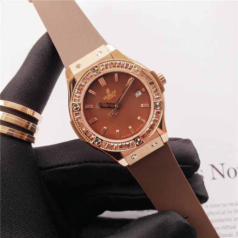 Hublot Brown Dial Diamond - Hình 5
