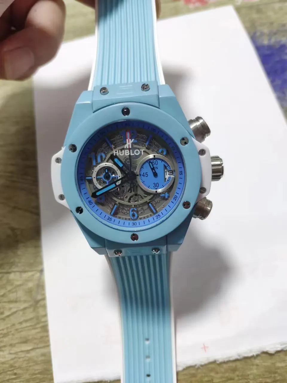 Hublot Blue Rubber Watch