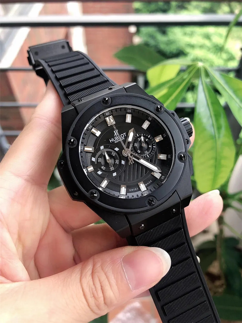 Hublot White Dial Leather - Hình 7