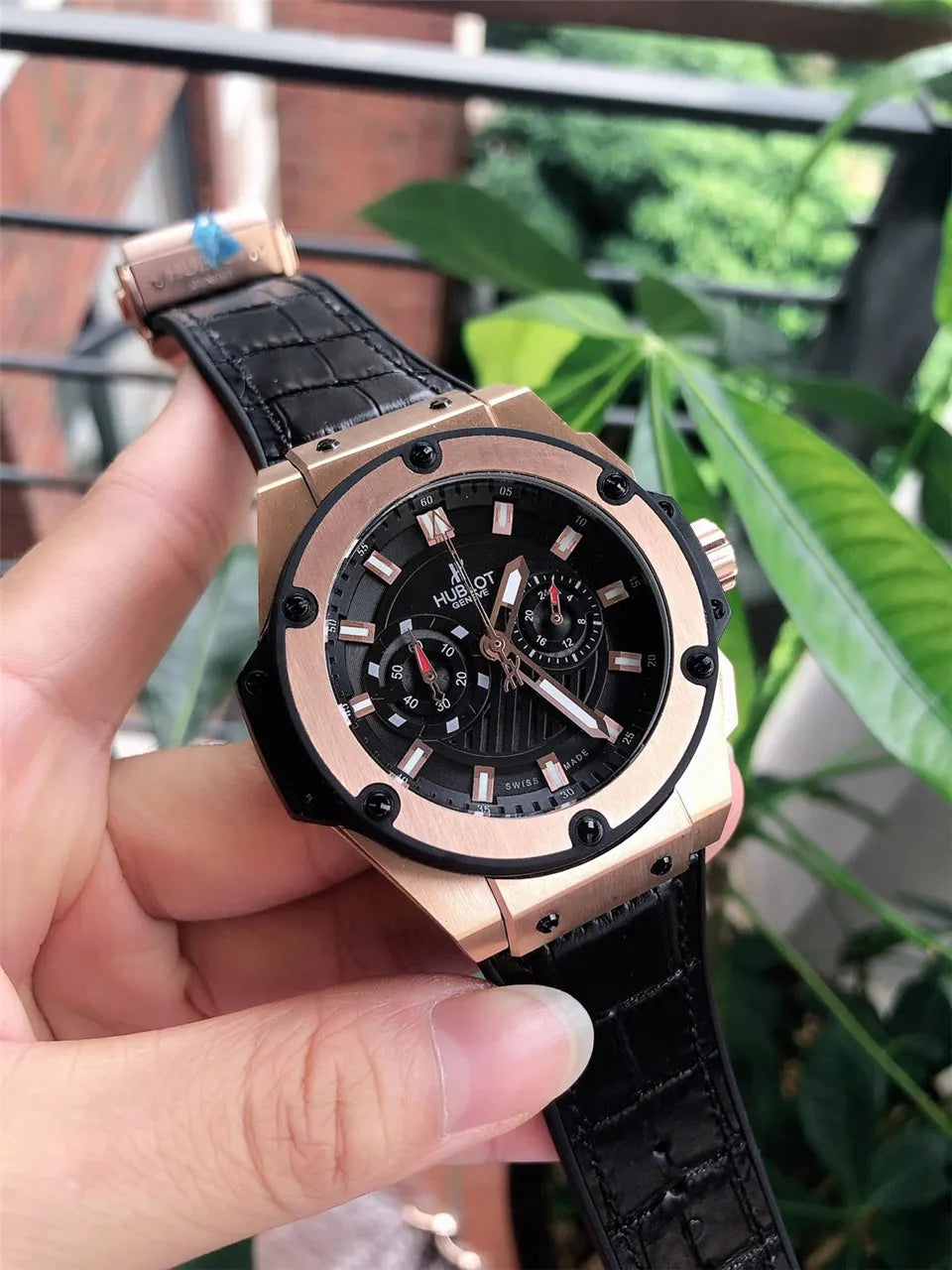 Hublot White Dial Leather - Hình 3