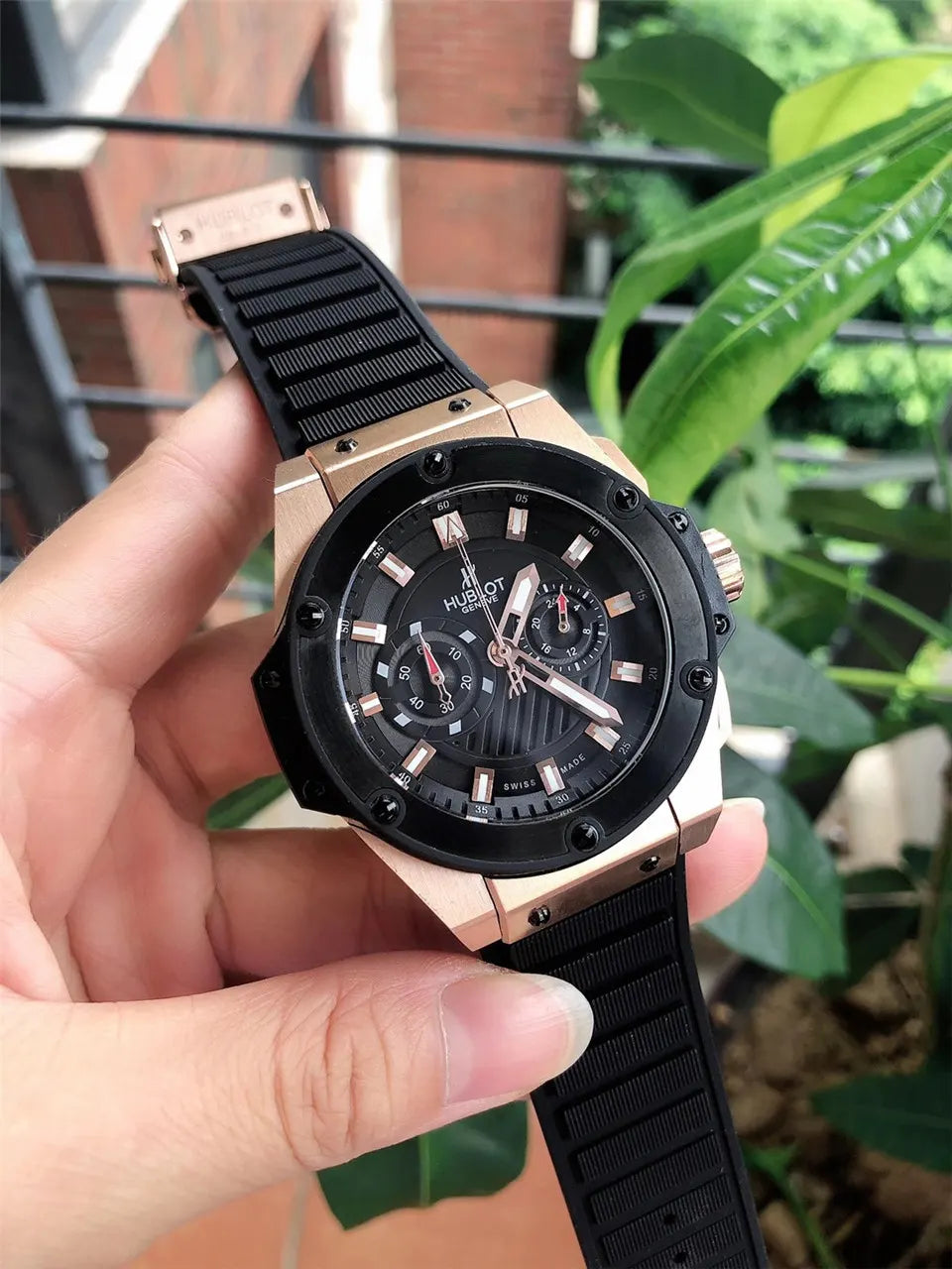 Hublot White Dial Leather - Hình 8